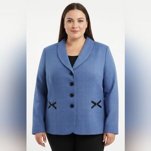 Perceptions New York Women's Blue Blazer Jacket Size 16